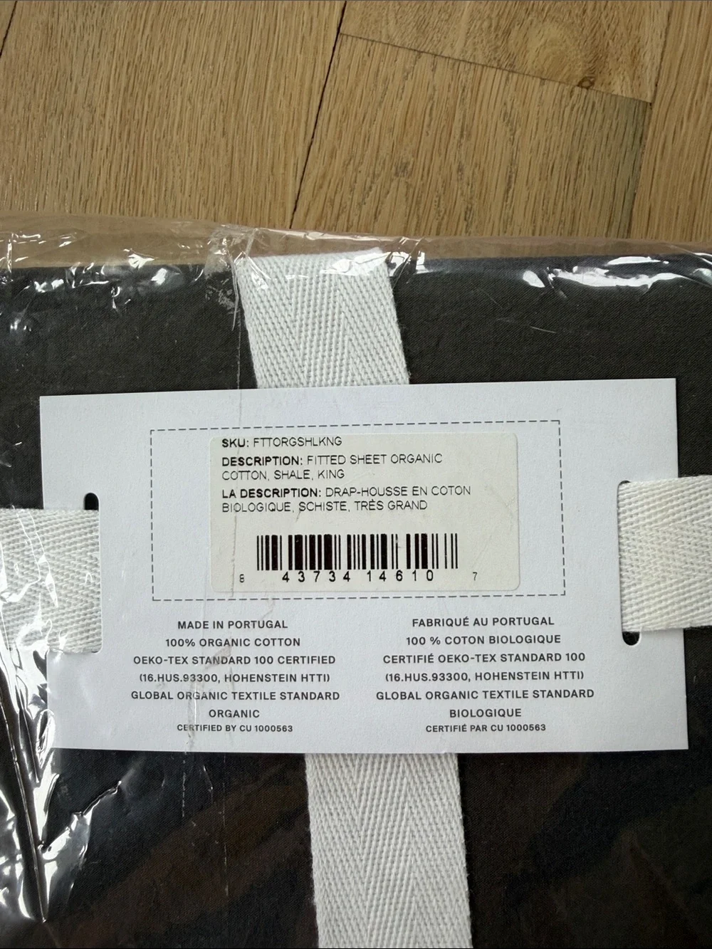 Parachute Organic Fitted Sheet - Charcoal Black